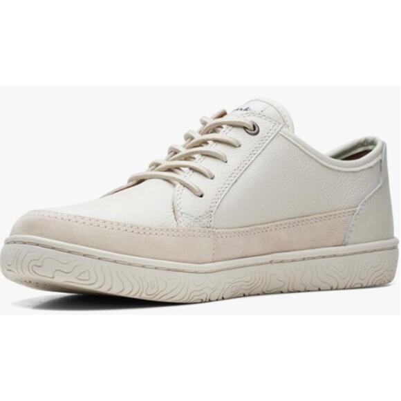Clarks Men\'s Hodson Lace Sneaker Ivory Leather Size 12M main image 5